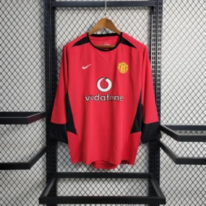 Camisa do Manchester United Retrô Manga Longa 2002-2003