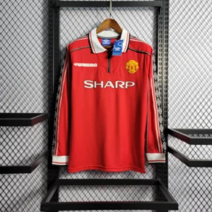 Camisa do Manchester United Retrô Manga Longa 1998-1999