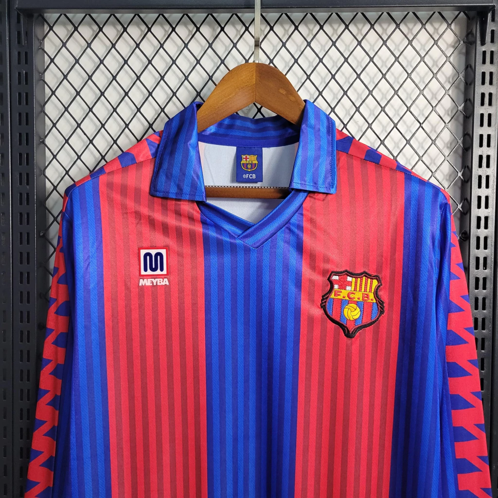 Camisa do Barcelona Retrô Manga Longa 1992-1993 Camisa do Barcelona Retrô Manga Longa 1992-1993