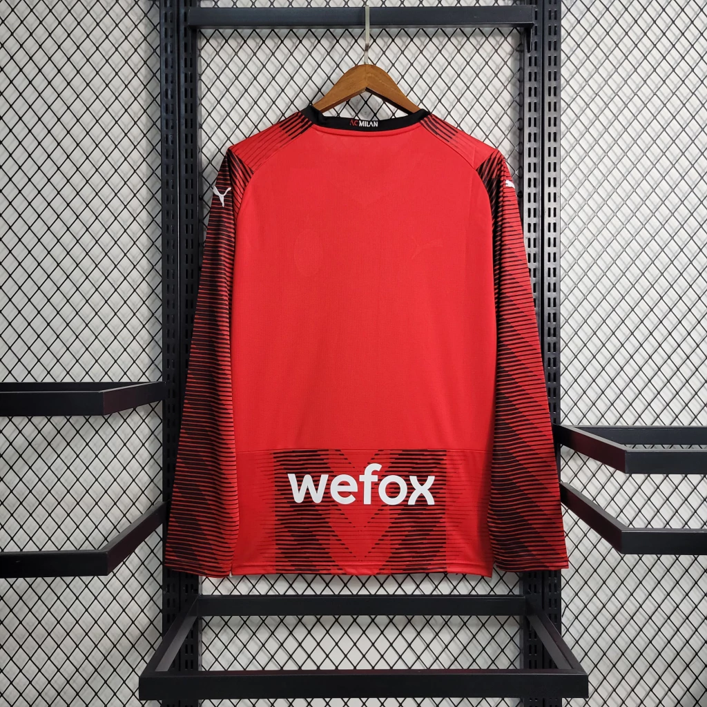 Camisa do Milan Manga Longa 2023-2024 Camisa do Milan Manga Longa 2023-2024
