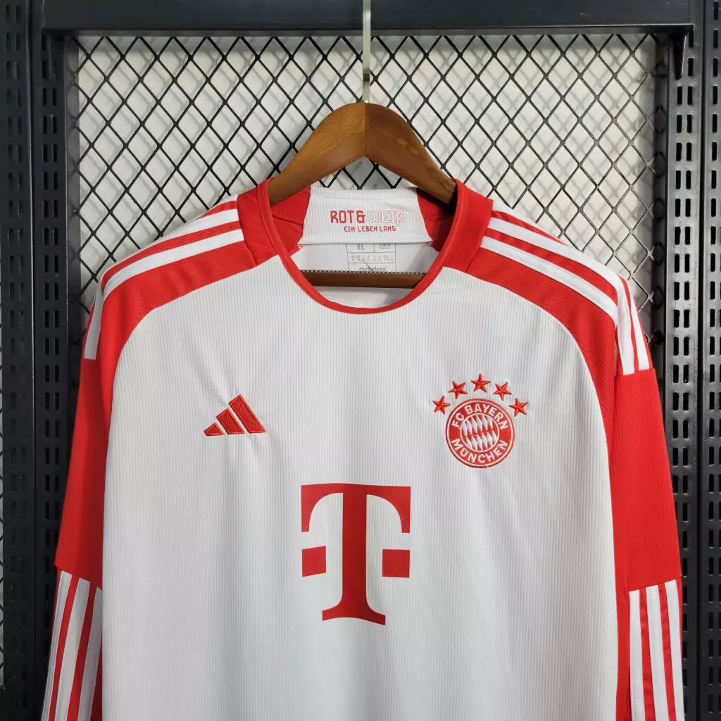 Camisa do Bayern de Munique Manga Longa 2023-2024 Camisa do Bayern de Munique Manga Longa 2023-2024