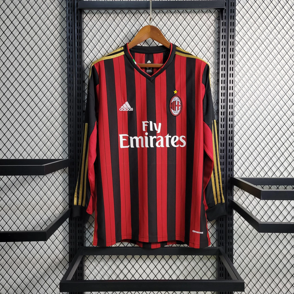 Camisa do Milan Manga Longa Retrô 2013-2014 Camisa do Milan Manga Longa Retrô 2013-2014