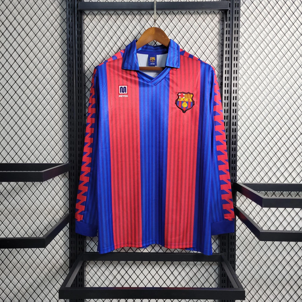 Camisa do Barcelona Retrô Manga Longa 1992-1993 Camisa do Barcelona Retrô Manga Longa 1992-1993