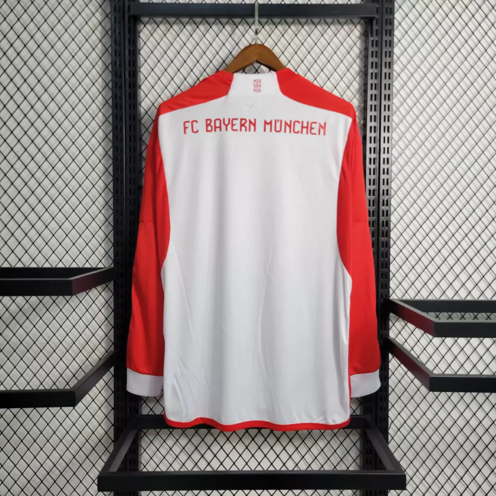 Camisa do Bayern de Munique Manga Longa 2023-2024 Camisa do Bayern de Munique Manga Longa 2023-2024