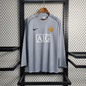Camisa do Manchester United Retrô Manga Longa Goleiro 2007-2008