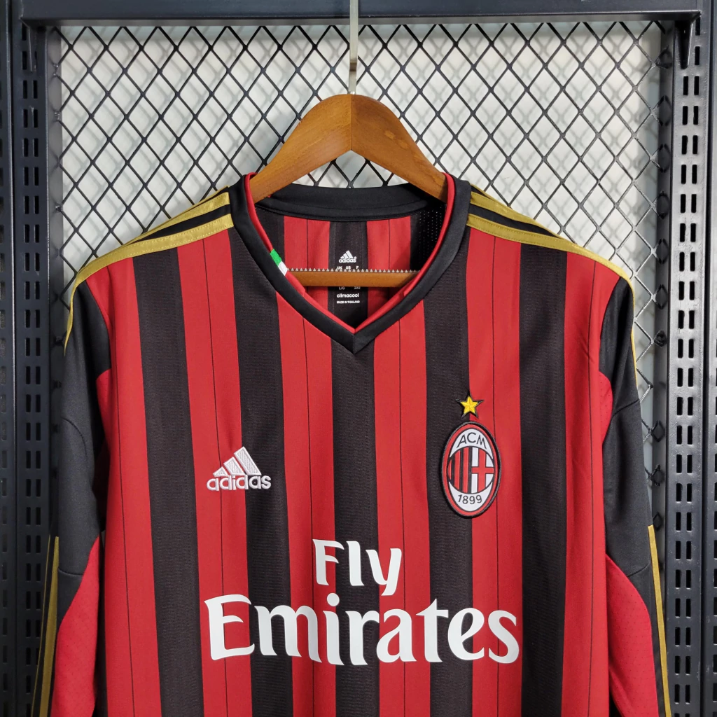 Camisa do Milan Manga Longa Retrô 2013-2014 Camisa do Milan Manga Longa Retrô 2013-2014