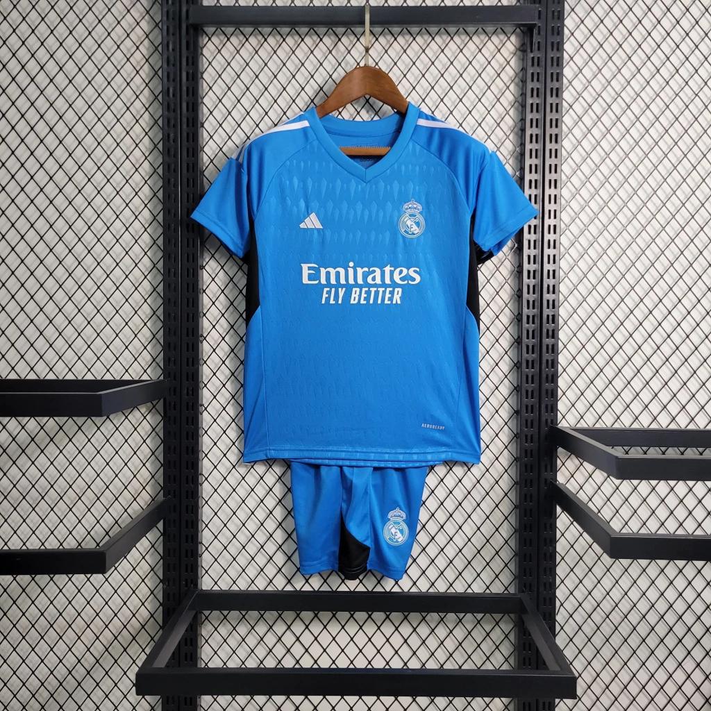 Kit de Uniforme Infantil do Real Madrid Goleiro 2023-2024 Kit de Uniforme Infantil do Real Madrid Goleiro 2023-2024