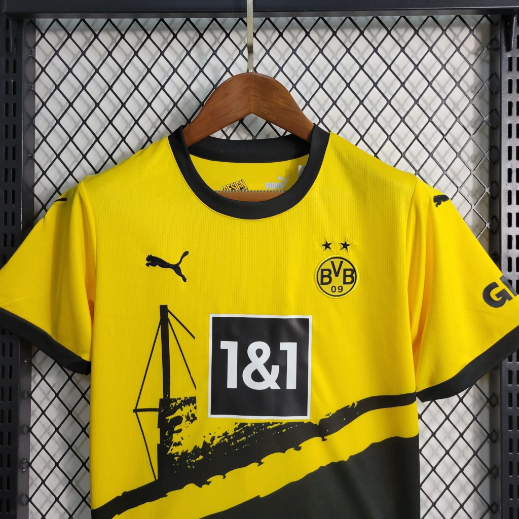 Kit de Uniforme Infantil do Borussia Dortmund I 2023-2024 Kit de Uniforme Infantil do Borussia Dortmund I 2023-2024