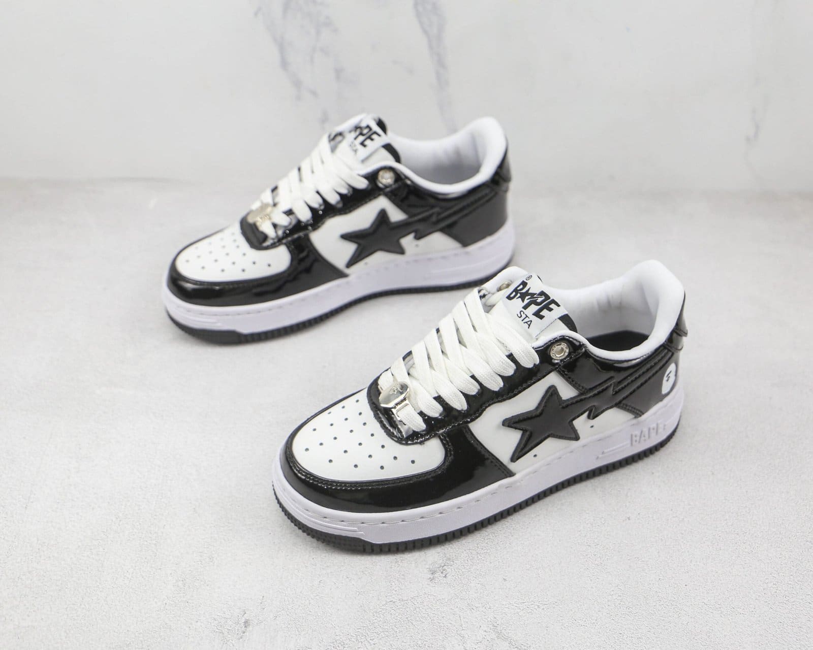 Bape Sta Patent Black White Bape Sta Patent Black White