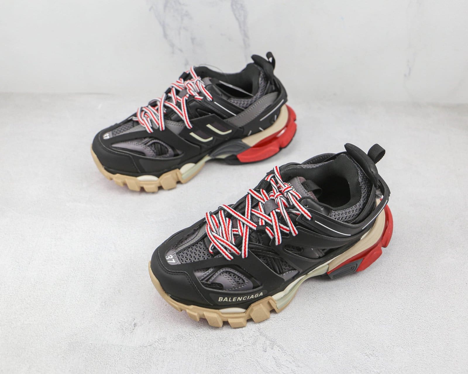 Balenciaga Track Black Grey Red Balenciaga Track Black Grey Red
