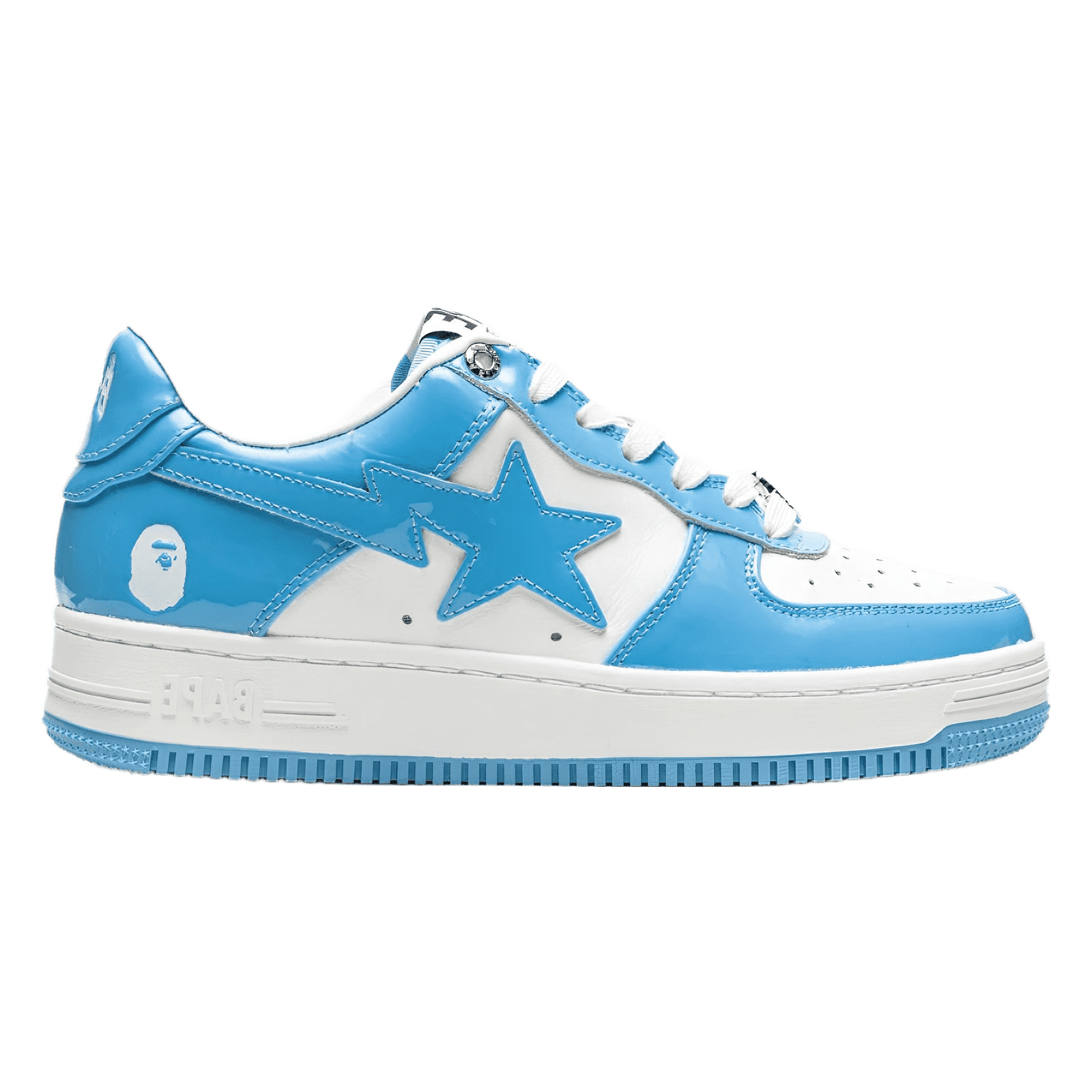 Bape Sta Patent Leather Blue White Bape Sta Patent Leather Blue White