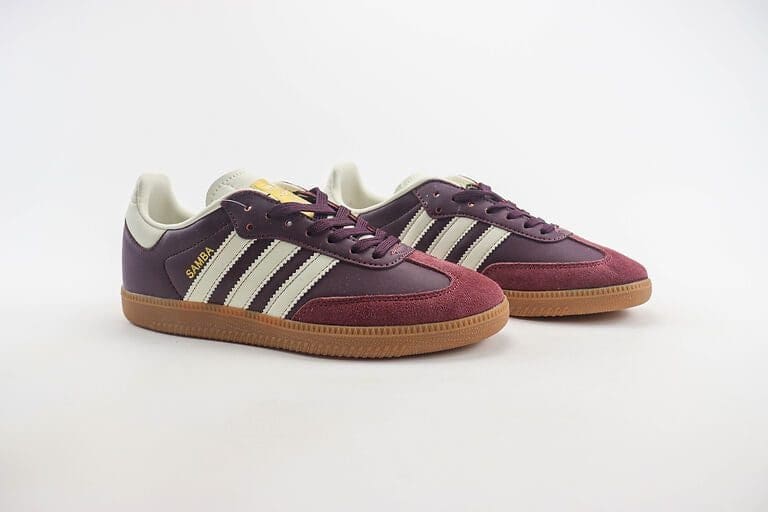 Adidas Samba OG Maroon Gold Metallic Adidas Samba OG Maroon Gold Metallic