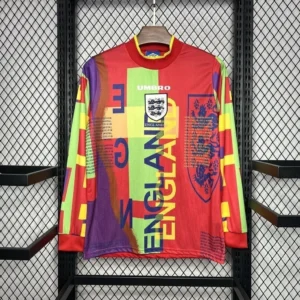 Camisa da Inglaterra Retrô Manga Longa Goleiro 1996-1997